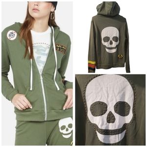 Lauren Moshi Lennox Stud Skull hoodie